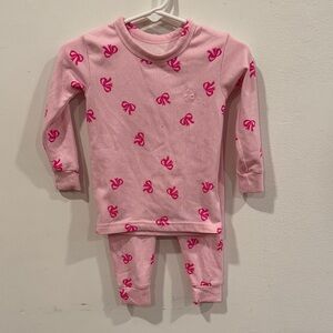 GAP Pink Pajama Set with Bow Pattern